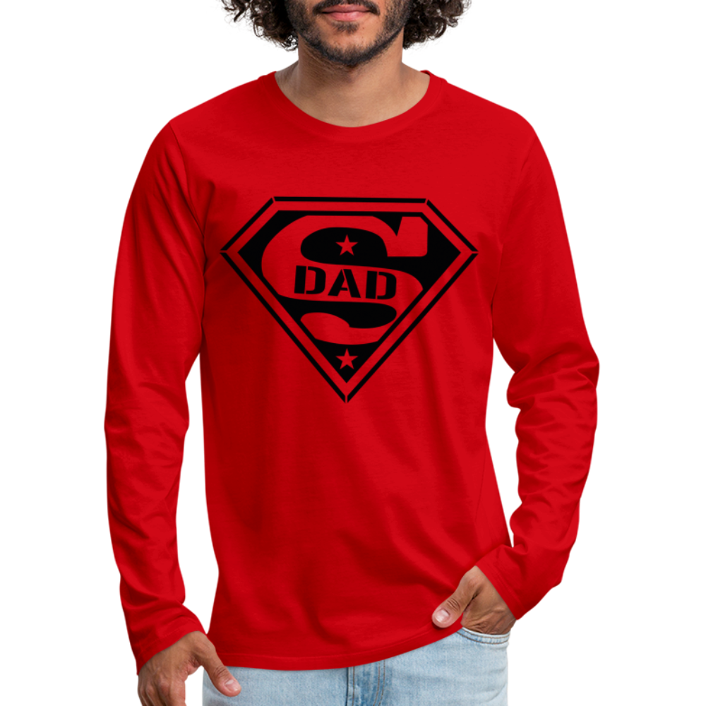 Super Dad : Men's Premium Long Sleeve T-Shirt (Customize) - red