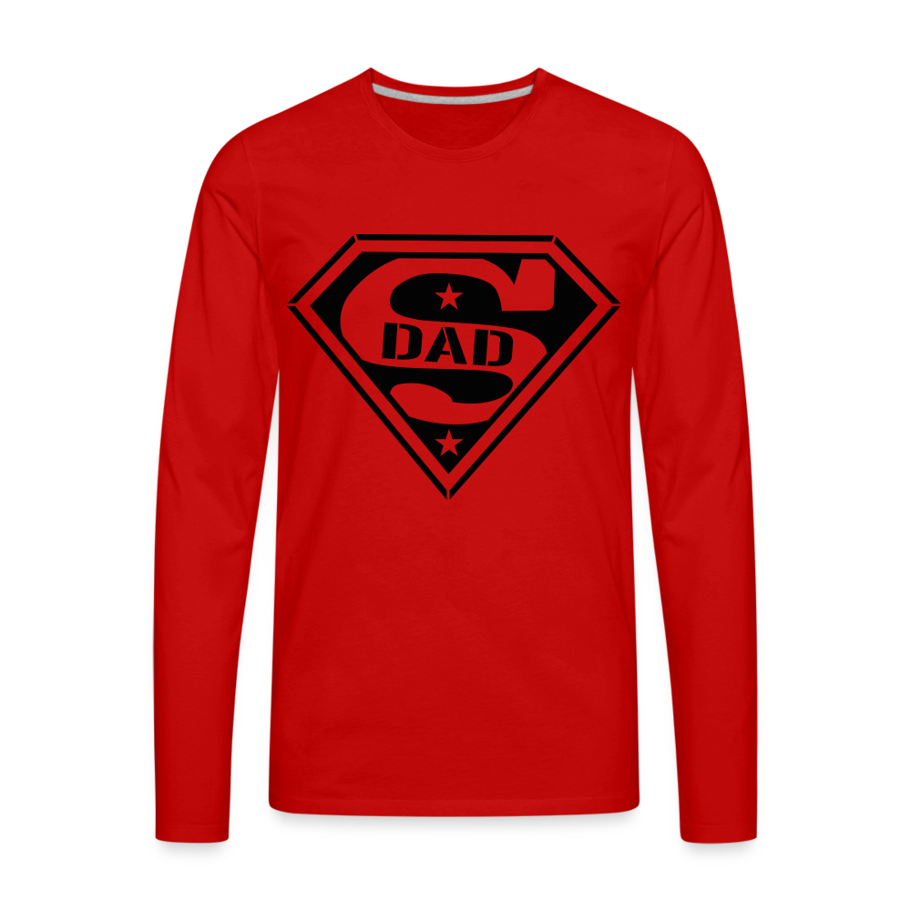 Super Dad : Men's Premium Long Sleeve T-Shirt (Customize) - red