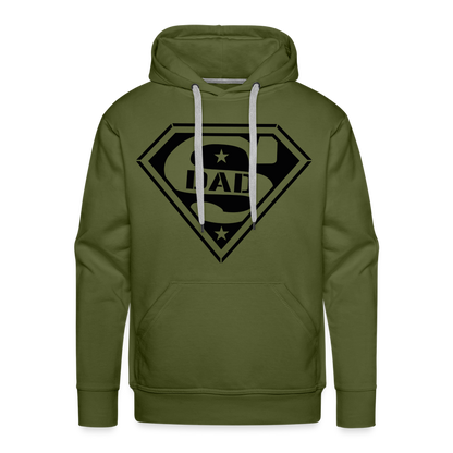 Super Dad Men’s Premium Hoodie (Customize) - olive green