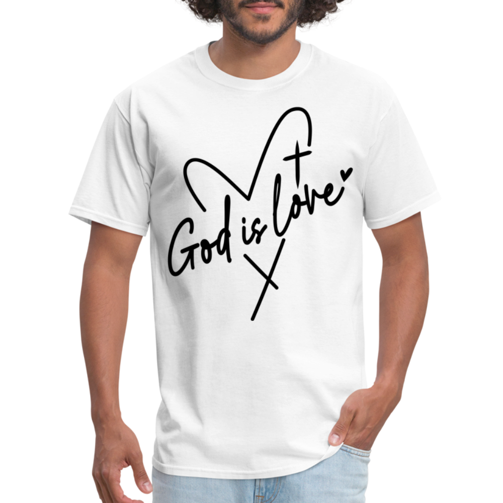 God is Love T-Shirt (Black Letters) - white