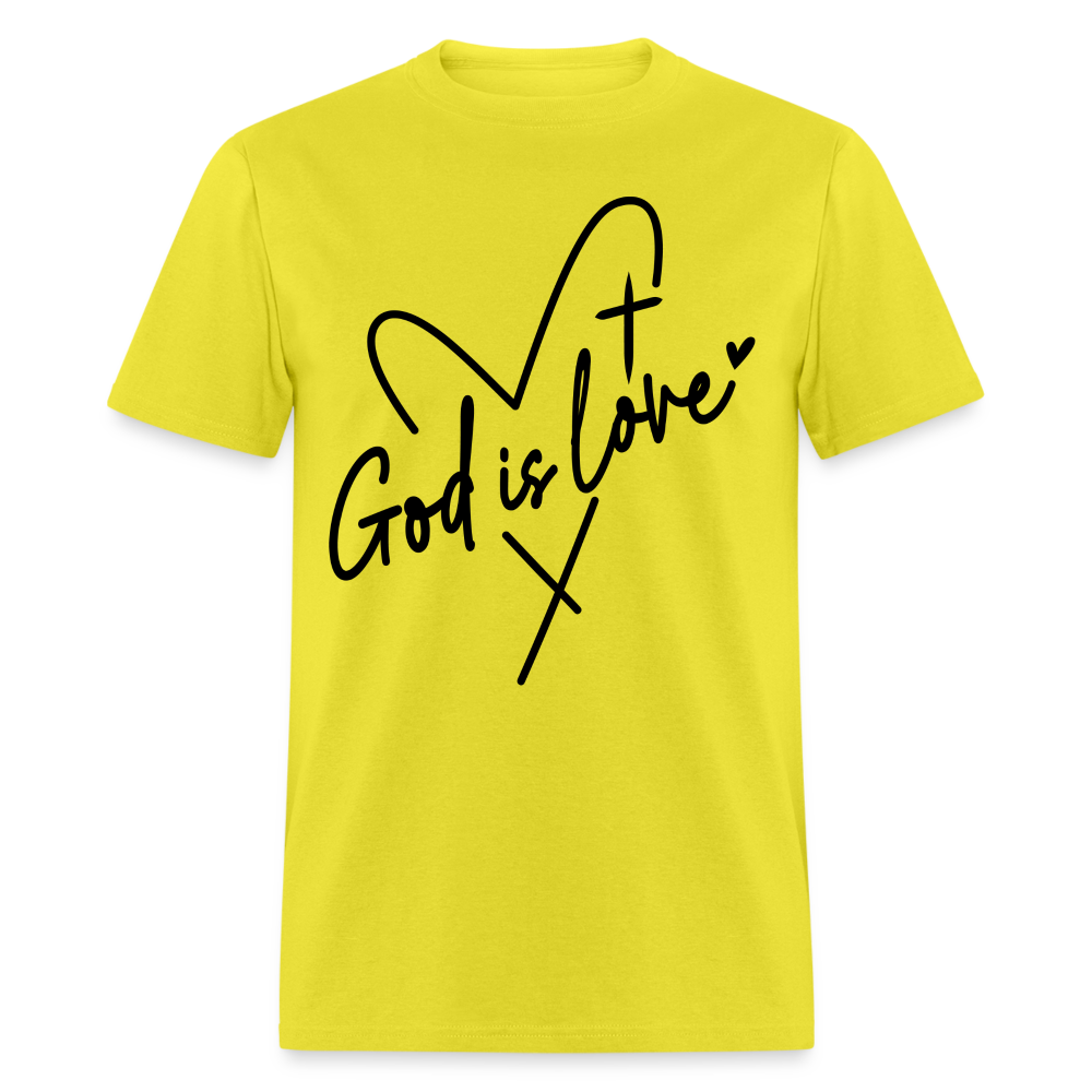 God is Love T-Shirt (Black Letters) - yellow