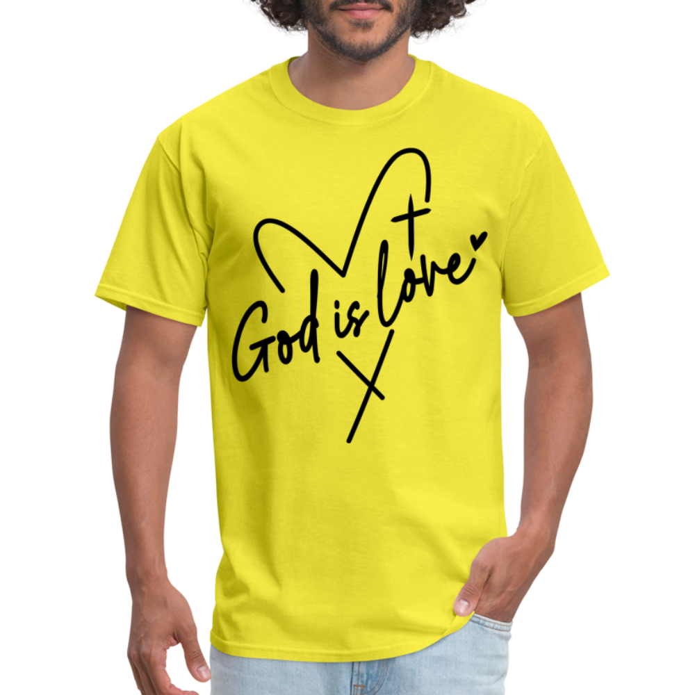 God is Love T-Shirt (Black Letters) - yellow