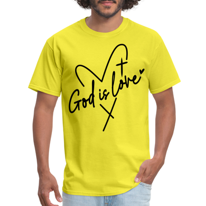 God is Love T-Shirt (Black Letters) - yellow