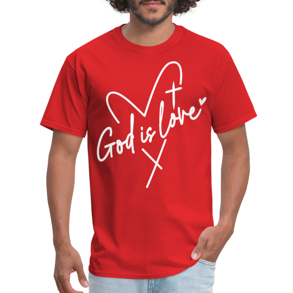 God is Love T-Shirt (White Letters) - red