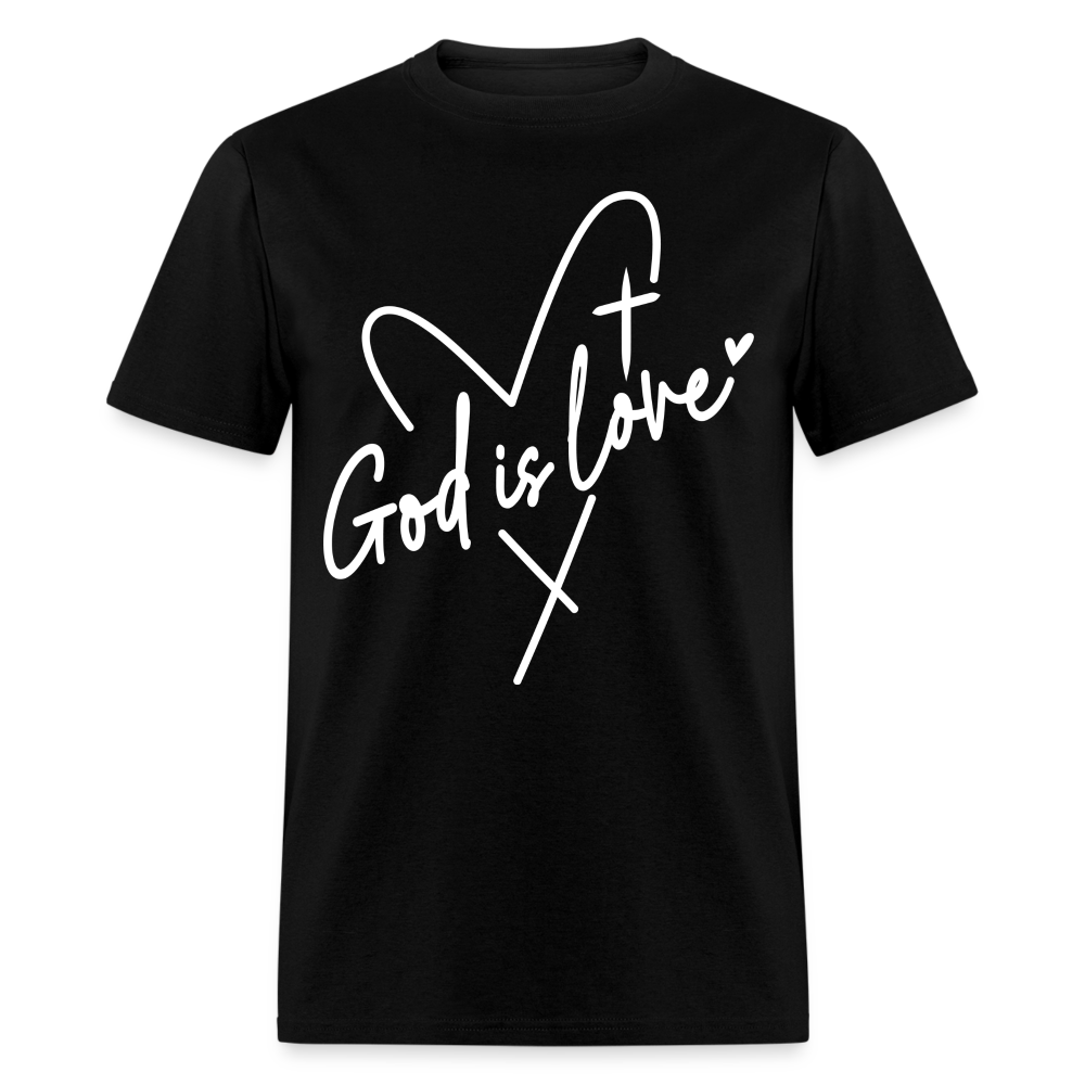 God is Love T-Shirt (White Letters) - black