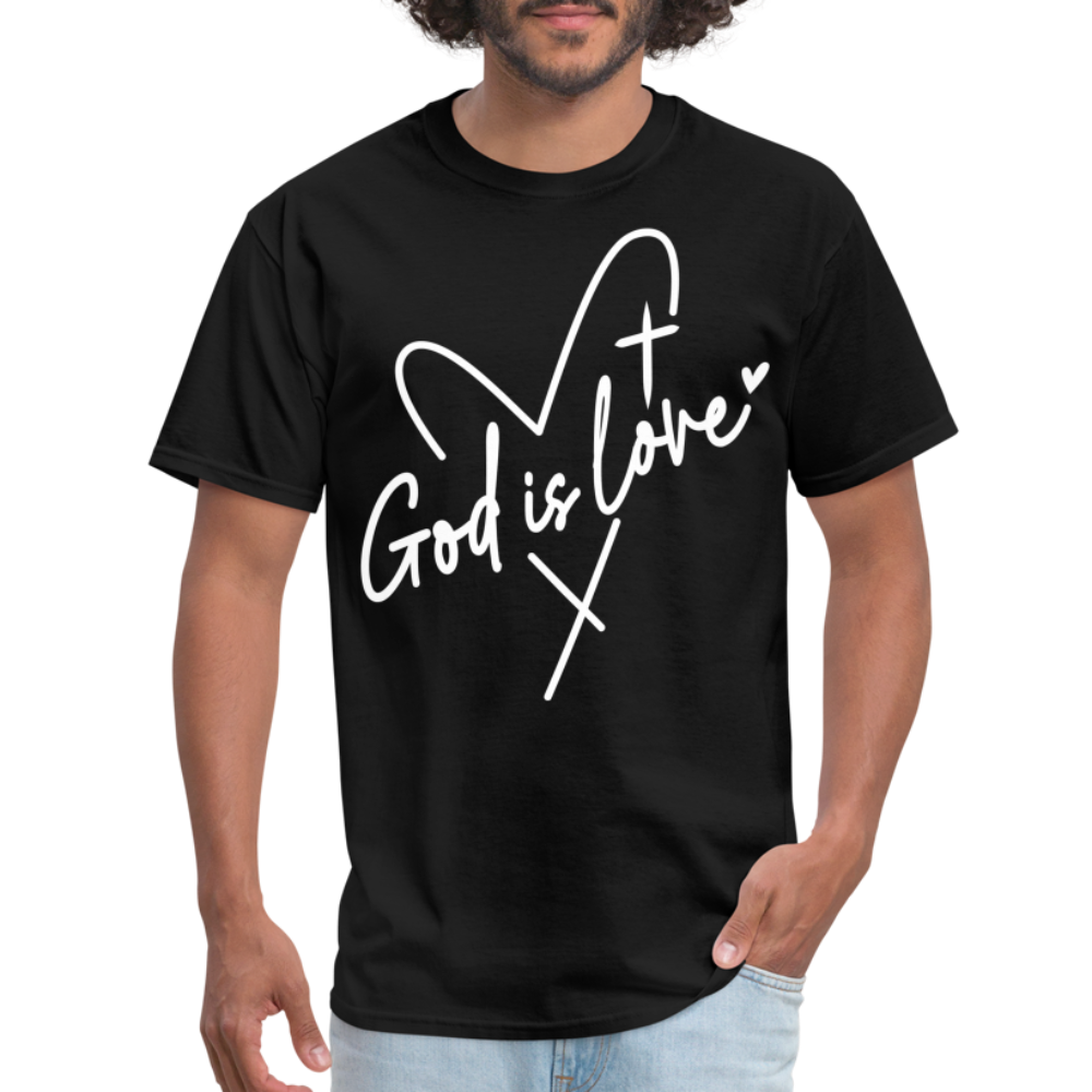 God is Love T-Shirt (White Letters) - black