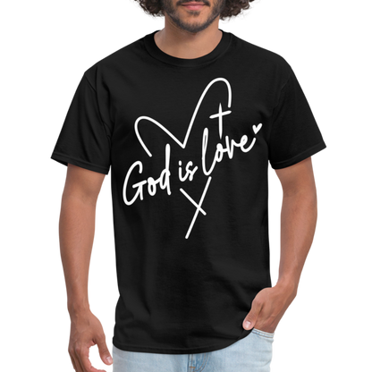 God is Love T-Shirt (White Letters) - black