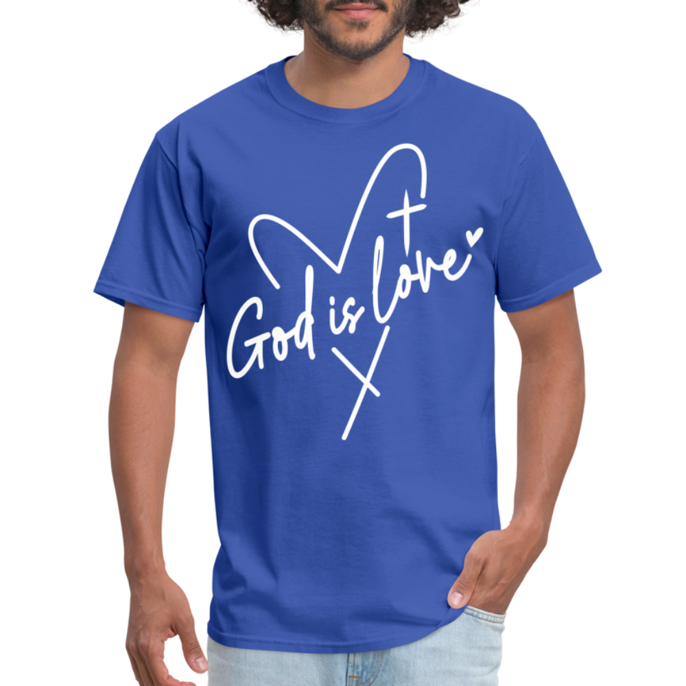 God is Love T-Shirt (White Letters) - royal blue