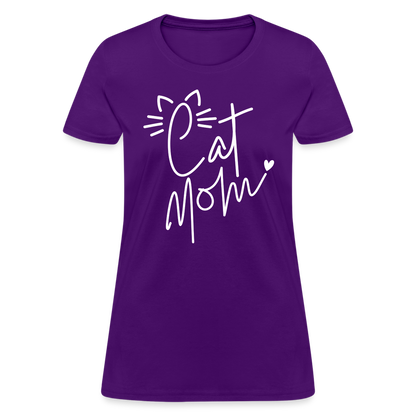 Cat Mom T-Shirt - purple
