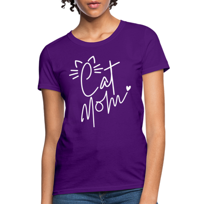 Cat Mom T-Shirt - purple