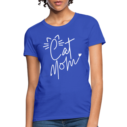 Cat Mom T-Shirt - royal blue