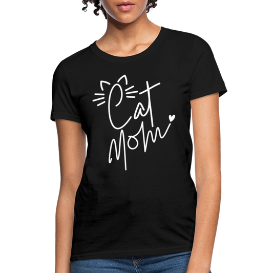 Cat Mom T-Shirt - black
