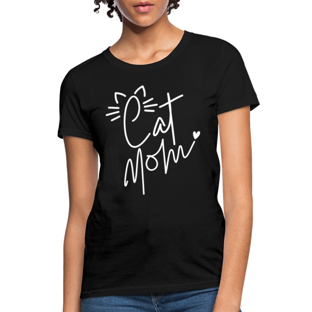 Cat Mom T-Shirt - black