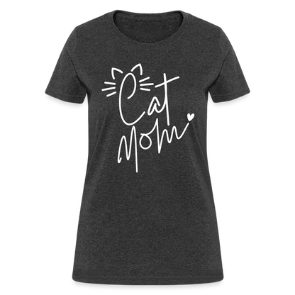 Cat Mom T-Shirt - heather black
