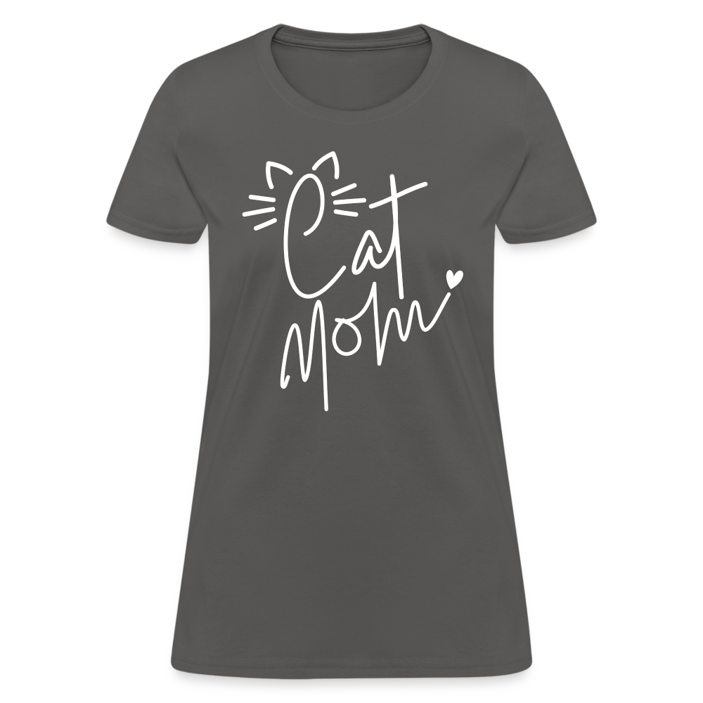 Cat Mom T-Shirt - charcoal