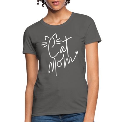 Cat Mom T-Shirt - charcoal