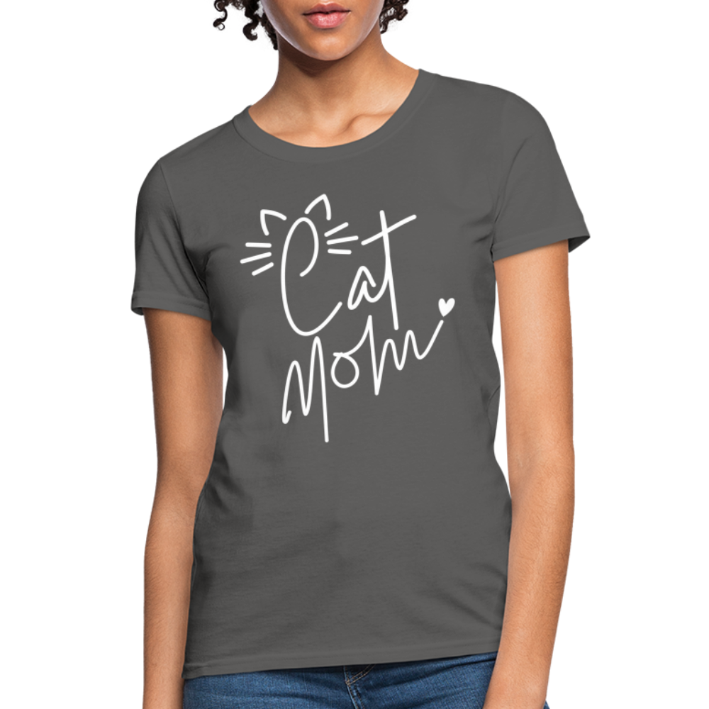 Cat Mom T-Shirt - charcoal