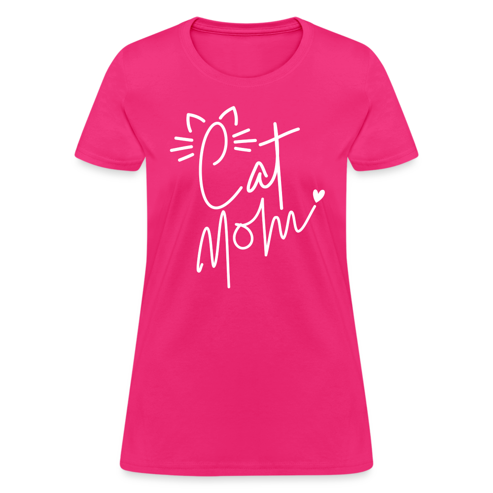 Cat Mom T-Shirt - fuchsia