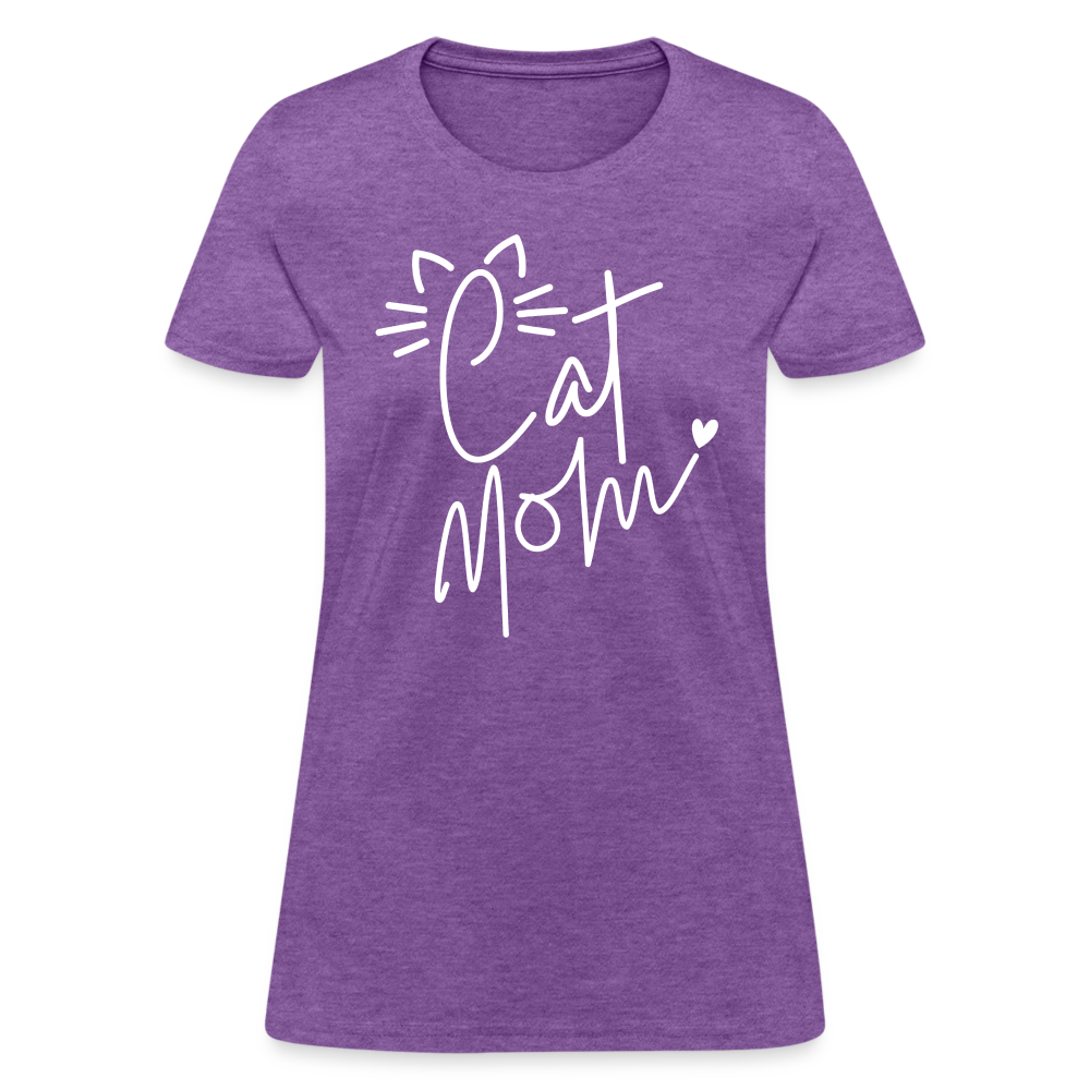 Cat Mom T-Shirt - purple heather