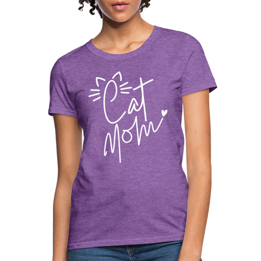 Cat Mom T-Shirt - purple heather