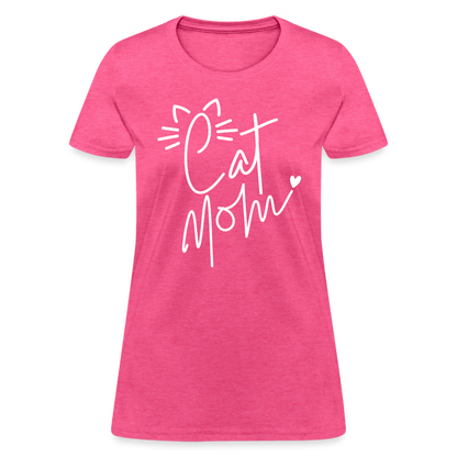 Cat Mom T-Shirt - heather pink