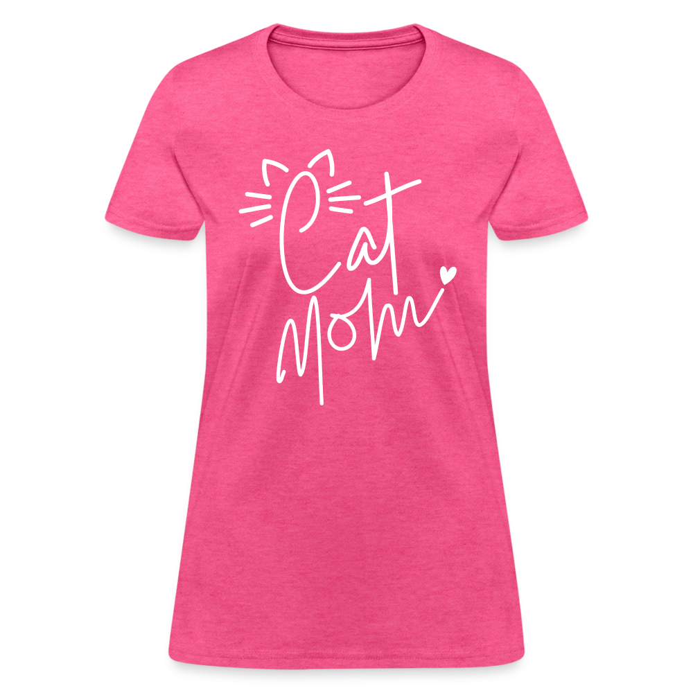Cat Mom T-Shirt - heather pink