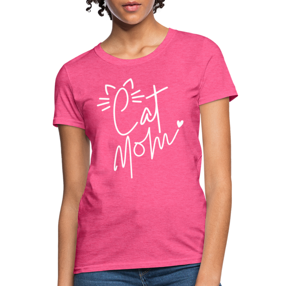 Cat Mom T-Shirt - heather pink