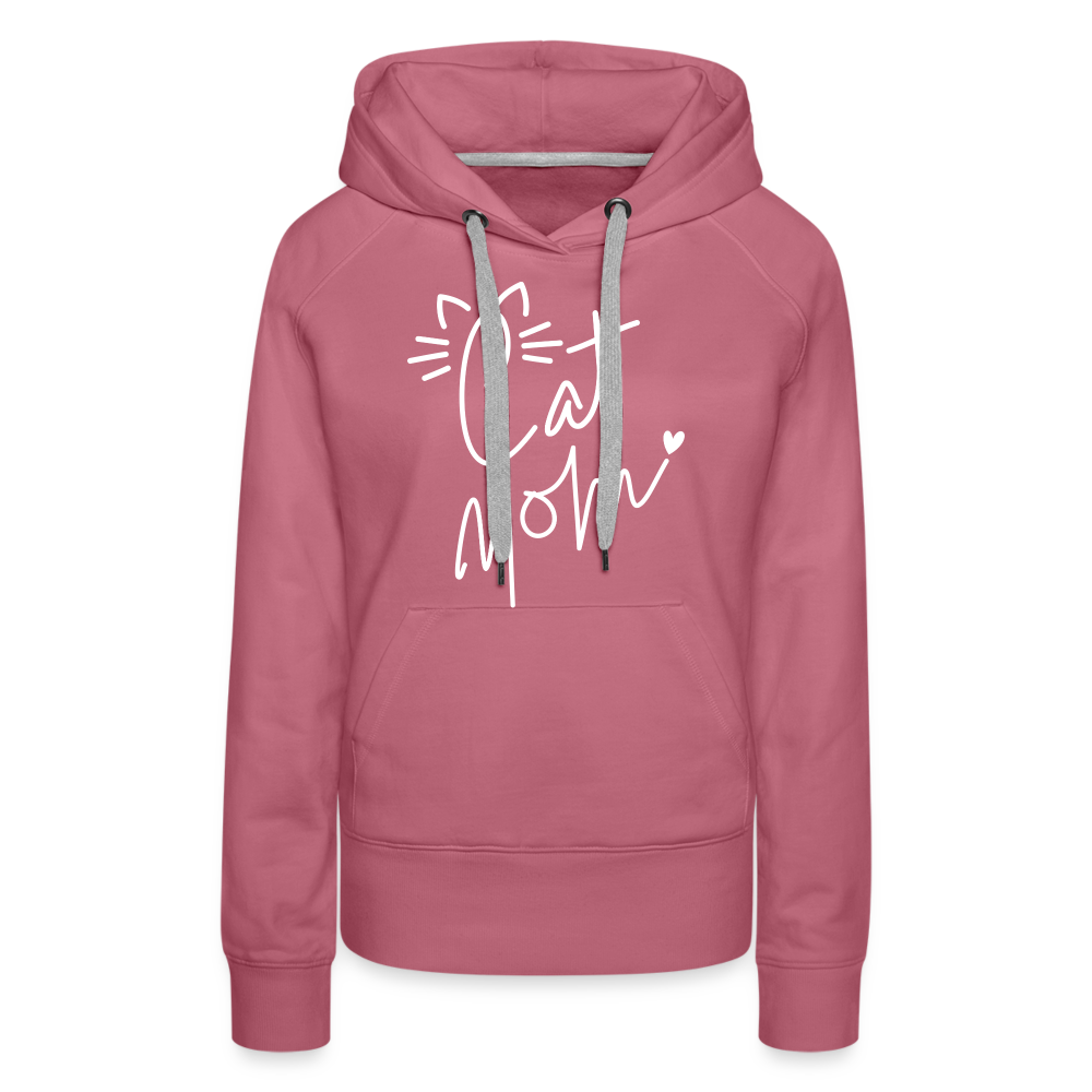Cat Mom Premium Hoodie (White Letters) - mauve