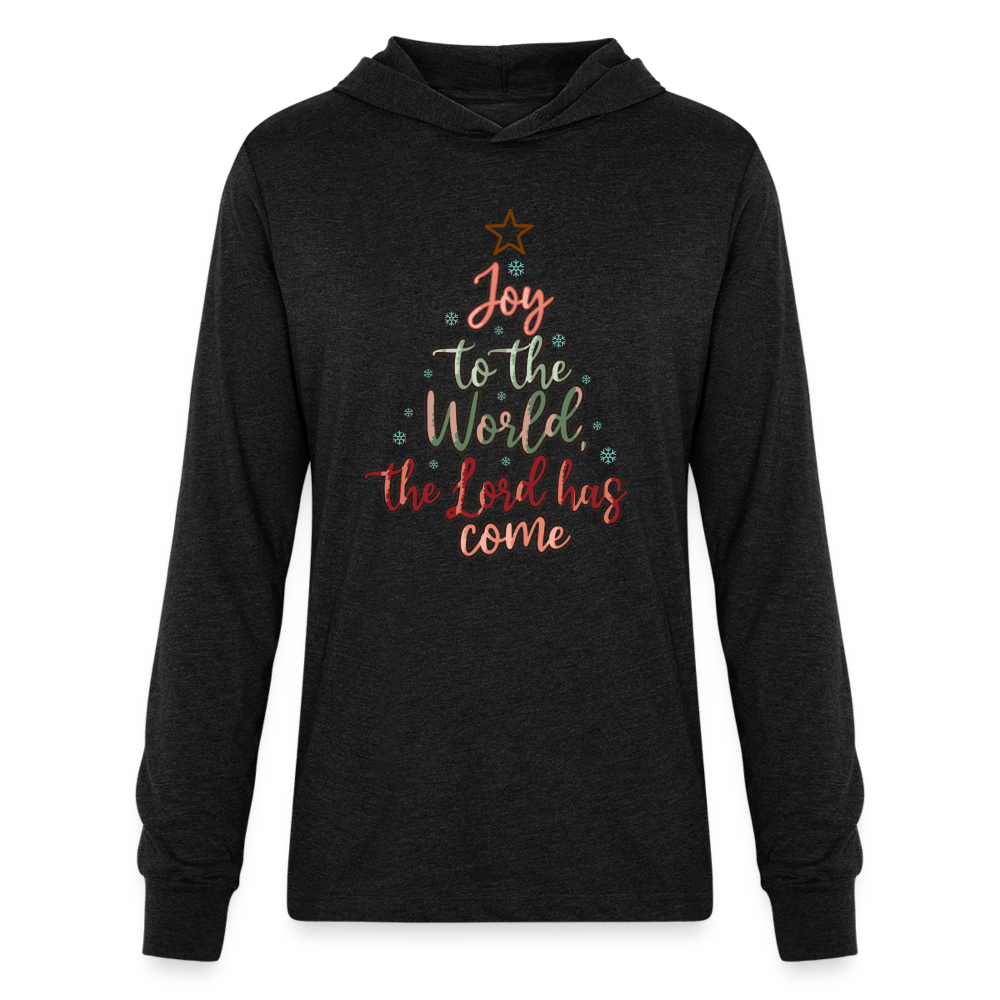 Joy To The World The Lord Has Come : Long Sleeve Hoodie Shirt - heather black