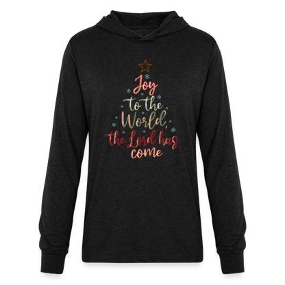 Joy To The World The Lord Has Come : Long Sleeve Hoodie Shirt - heather black