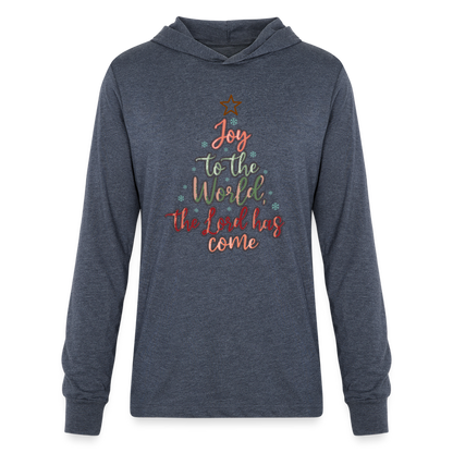 Joy To The World The Lord Has Come : Long Sleeve Hoodie Shirt - heather navy