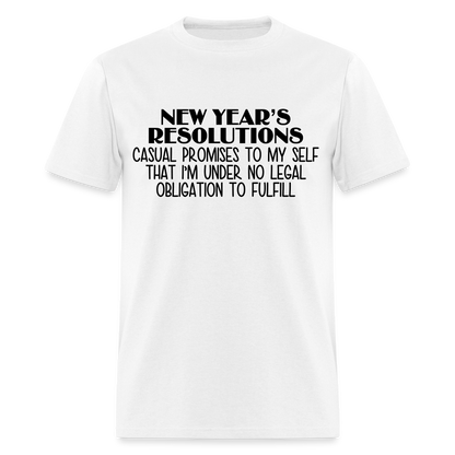 New Year's Resolution - Casual Promises T-Shirt - white