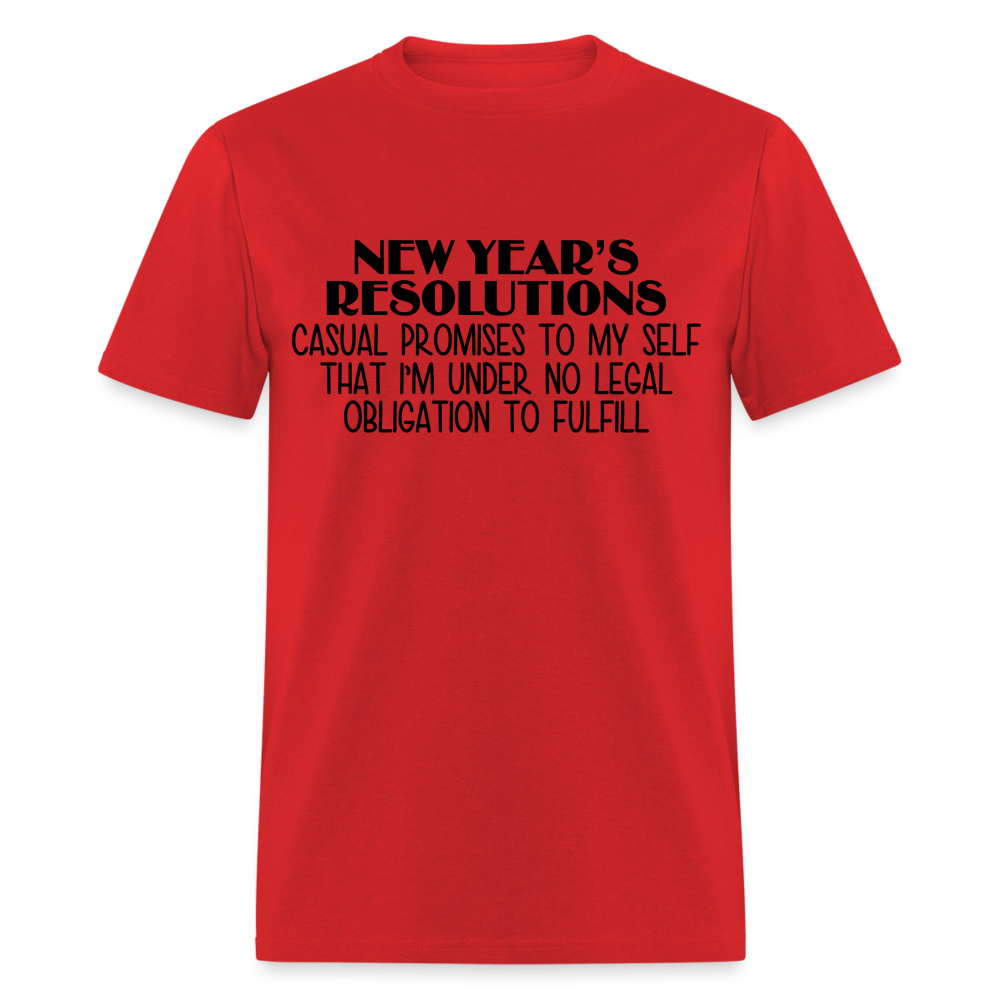 New Year's Resolution - Casual Promises T-Shirt - red