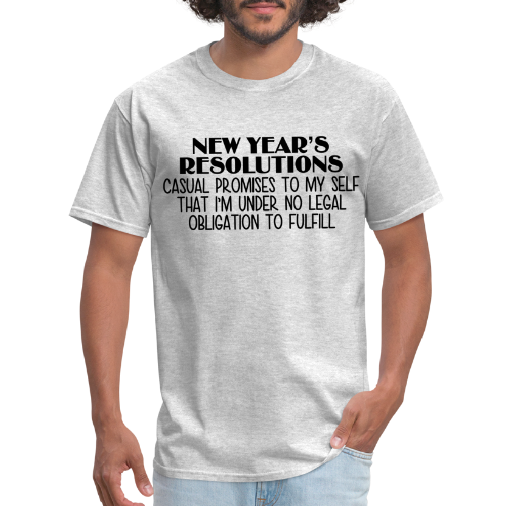 New Year's Resolution - Casual Promises T-Shirt - heather gray