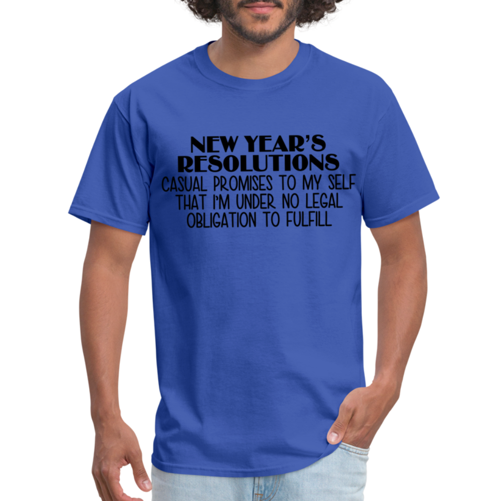 New Year's Resolution - Casual Promises T-Shirt - royal blue