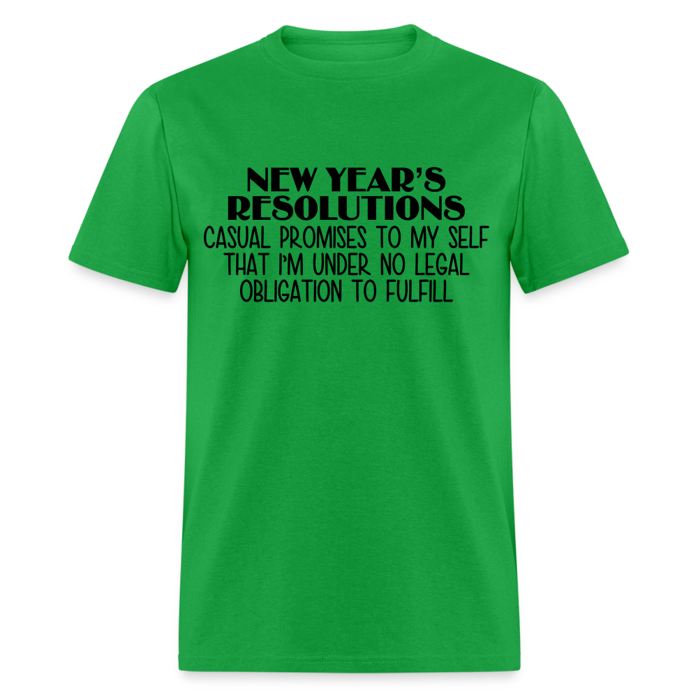 New Year's Resolution - Casual Promises T-Shirt - bright green