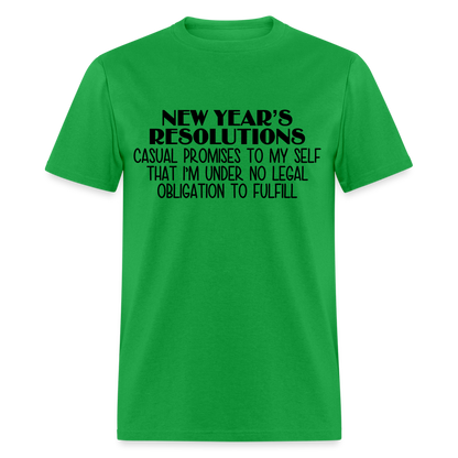 New Year's Resolution - Casual Promises T-Shirt - bright green