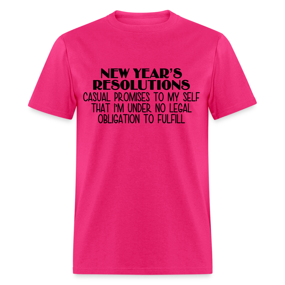 New Year's Resolution - Casual Promises T-Shirt - fuchsia