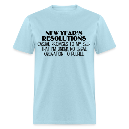 New Year's Resolution - Casual Promises T-Shirt - powder blue