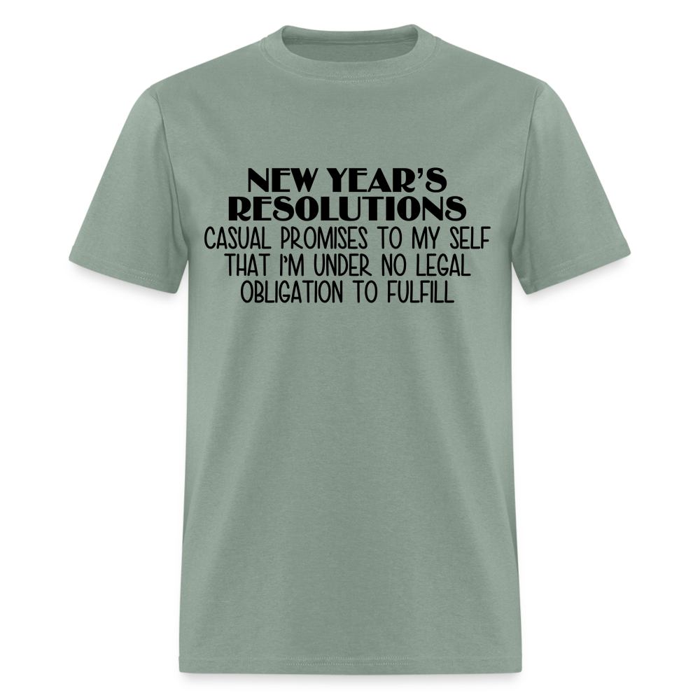 New Year's Resolution - Casual Promises T-Shirt - sage