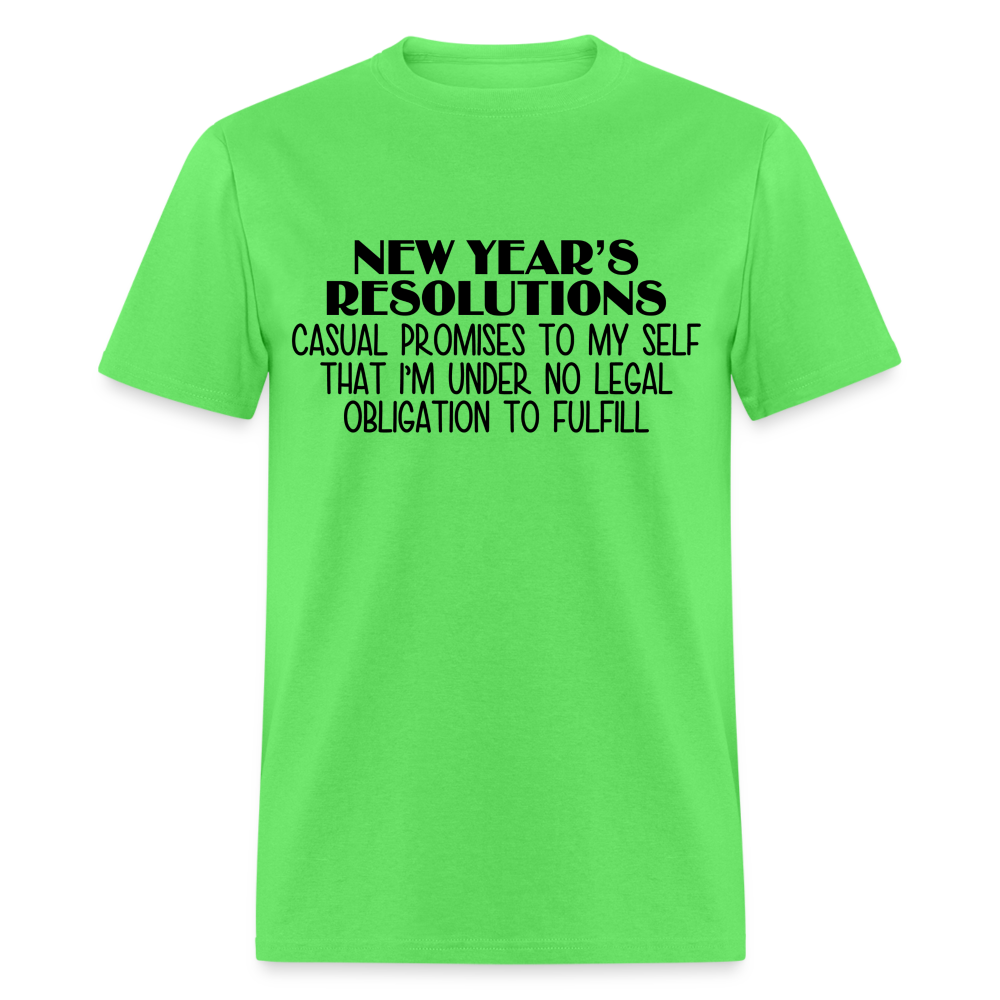 New Year's Resolution - Casual Promises T-Shirt - kiwi