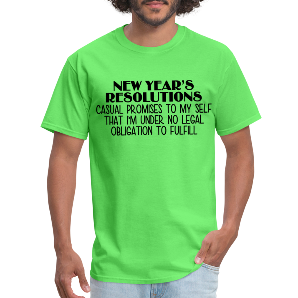 New Year's Resolution - Casual Promises T-Shirt - kiwi