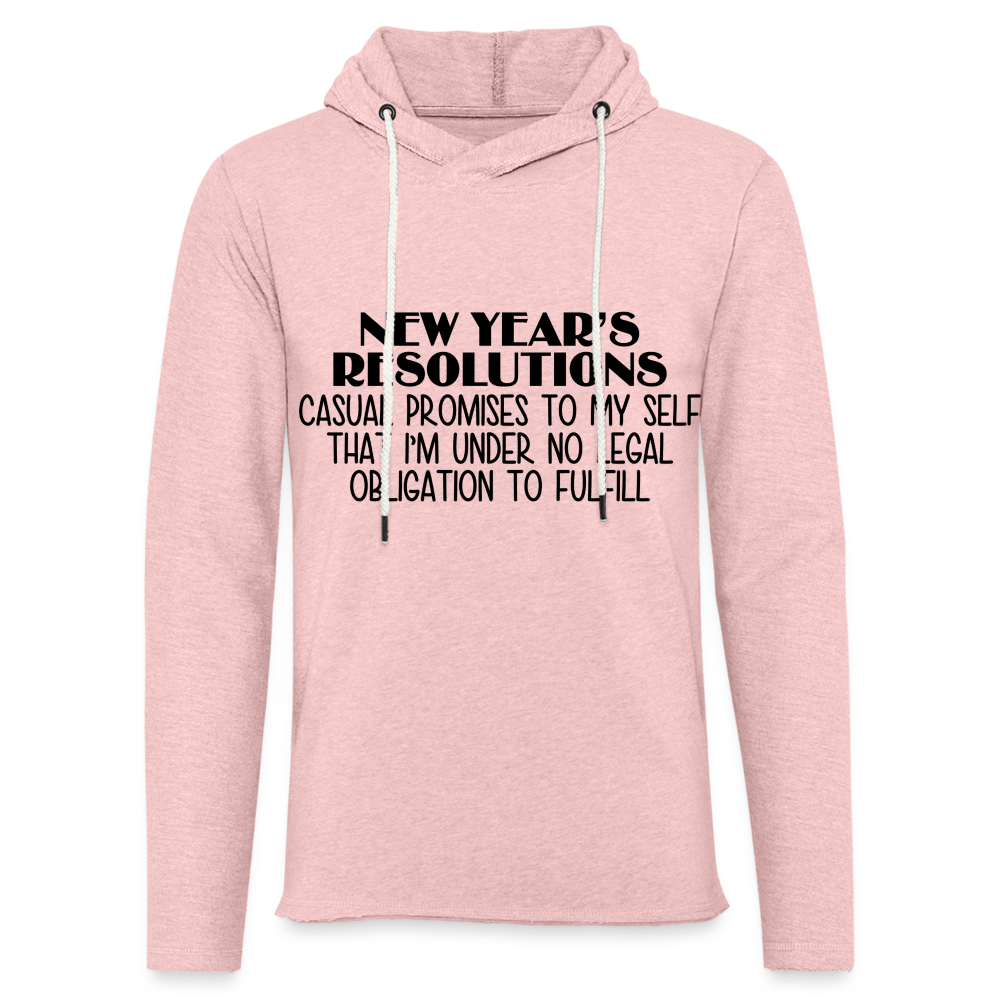 New Year's Resolution - Casual Promises : Lightweight Terry Hoodie - cream heather pink
