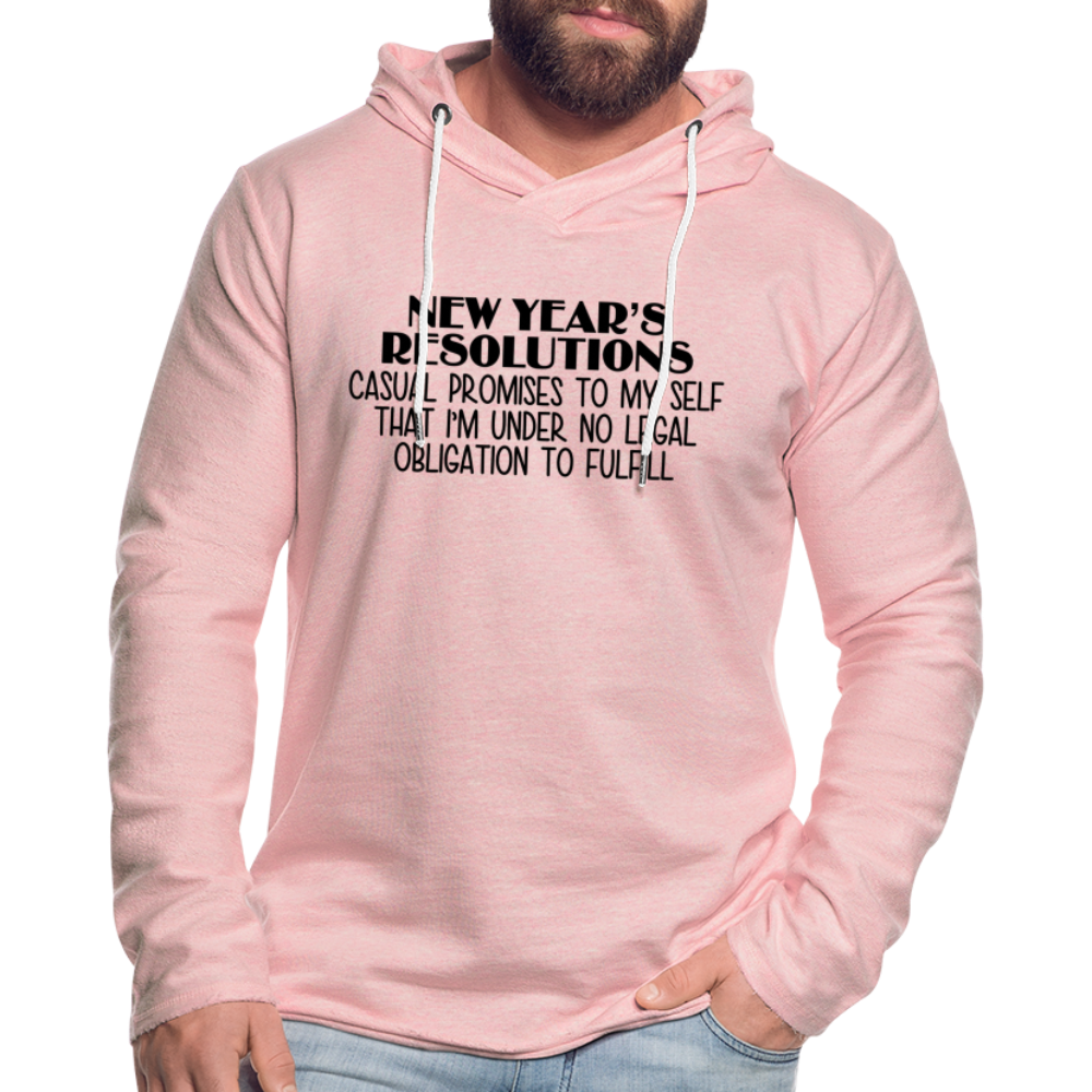 New Year's Resolution - Casual Promises : Lightweight Terry Hoodie - cream heather pink