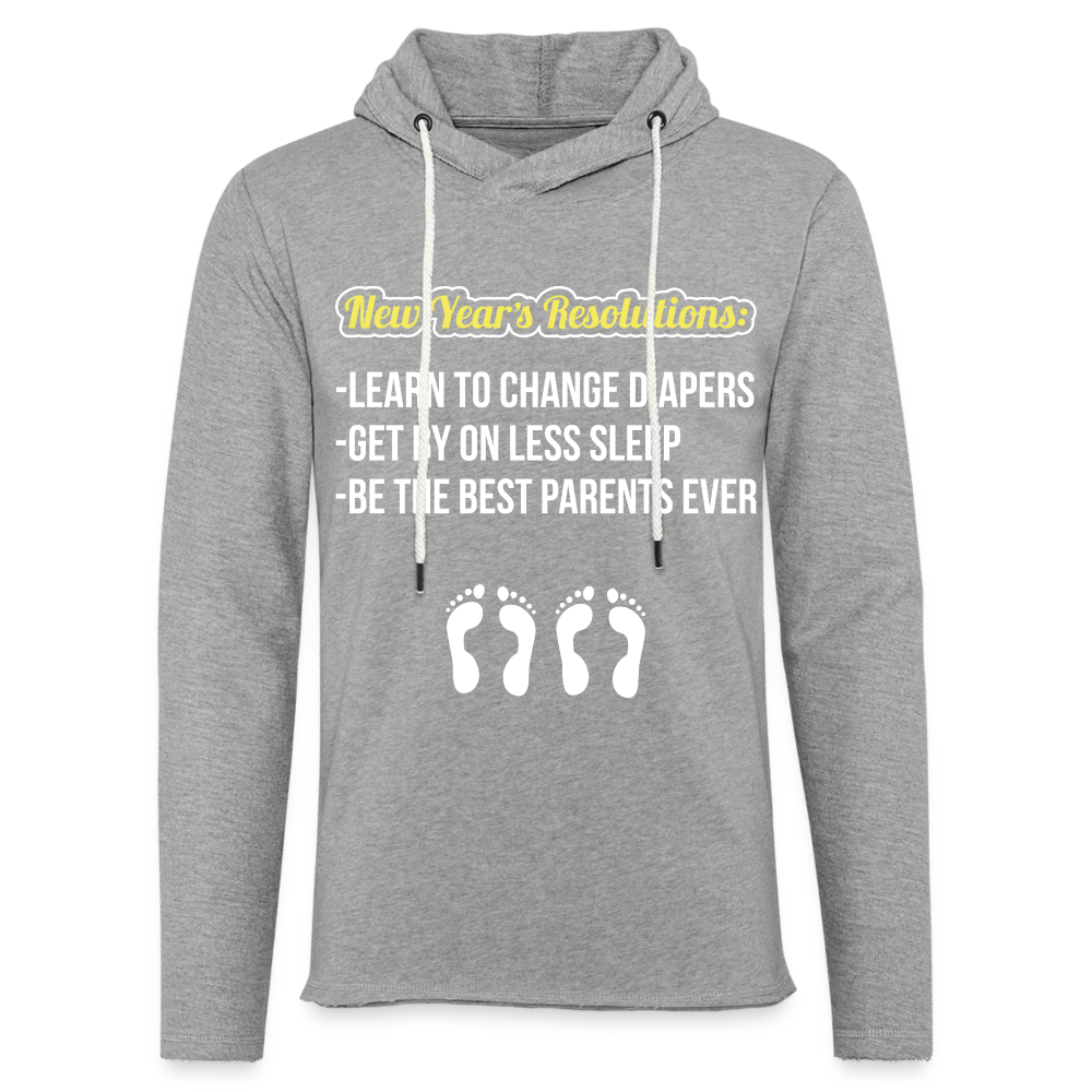 New Year's Resolution Lightweight Terry Hoodie (Parents) - heather gray