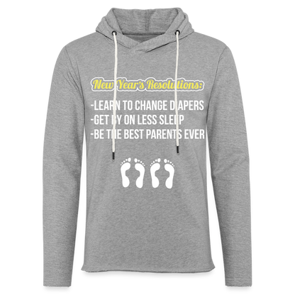 New Year's Resolution Lightweight Terry Hoodie (Parents) - heather gray