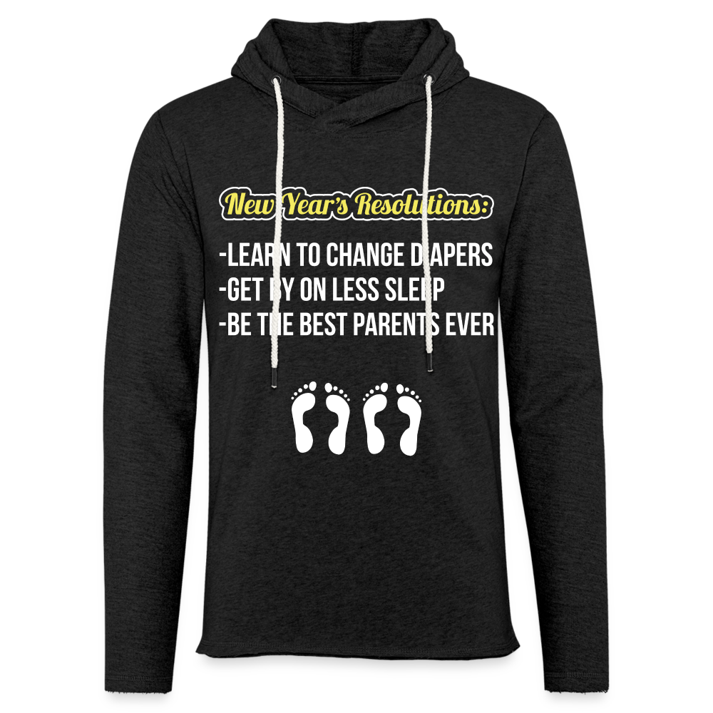 New Year's Resolution Lightweight Terry Hoodie (Parents) - charcoal grey