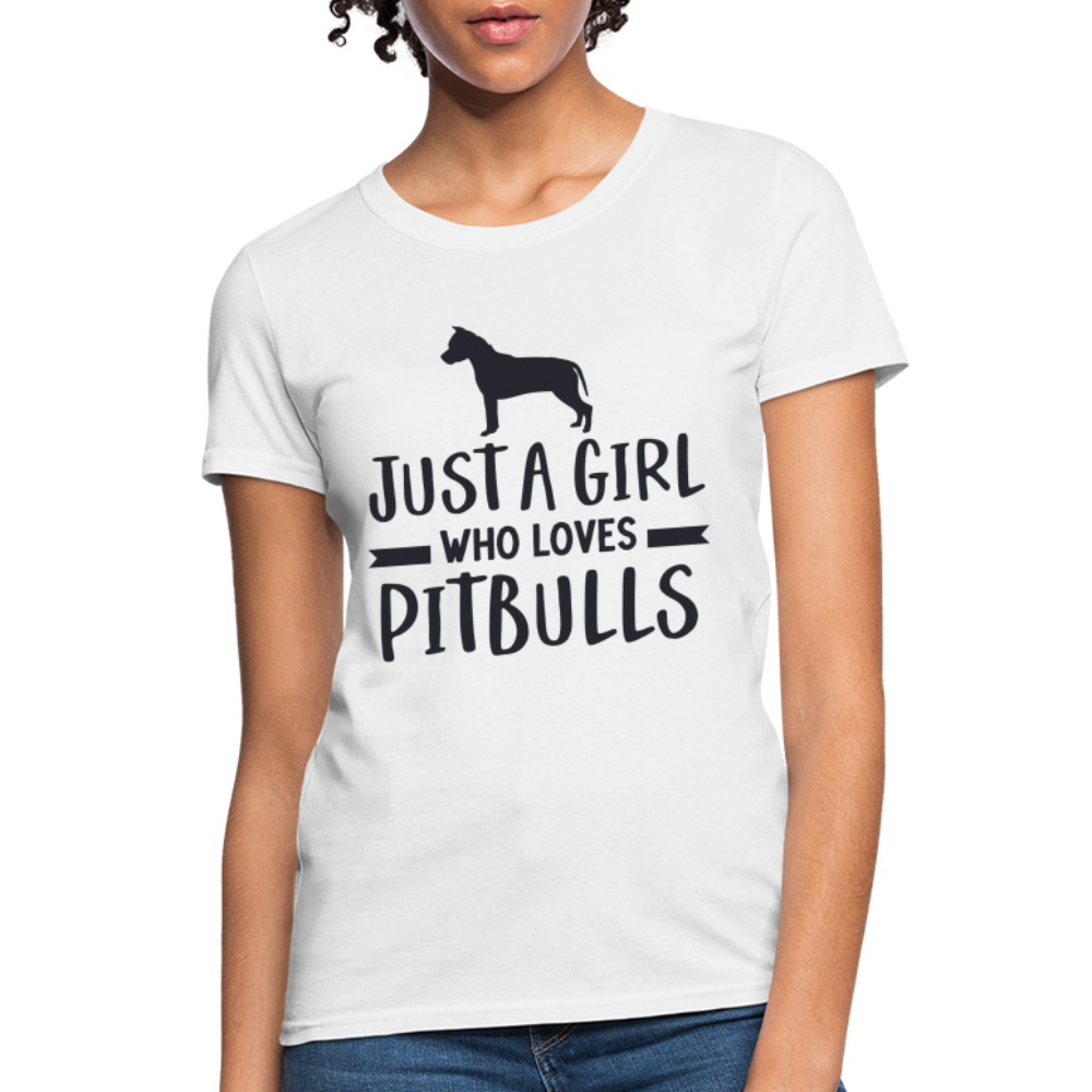Just a Girl Who Loves Pitbulls T-Shirt - white