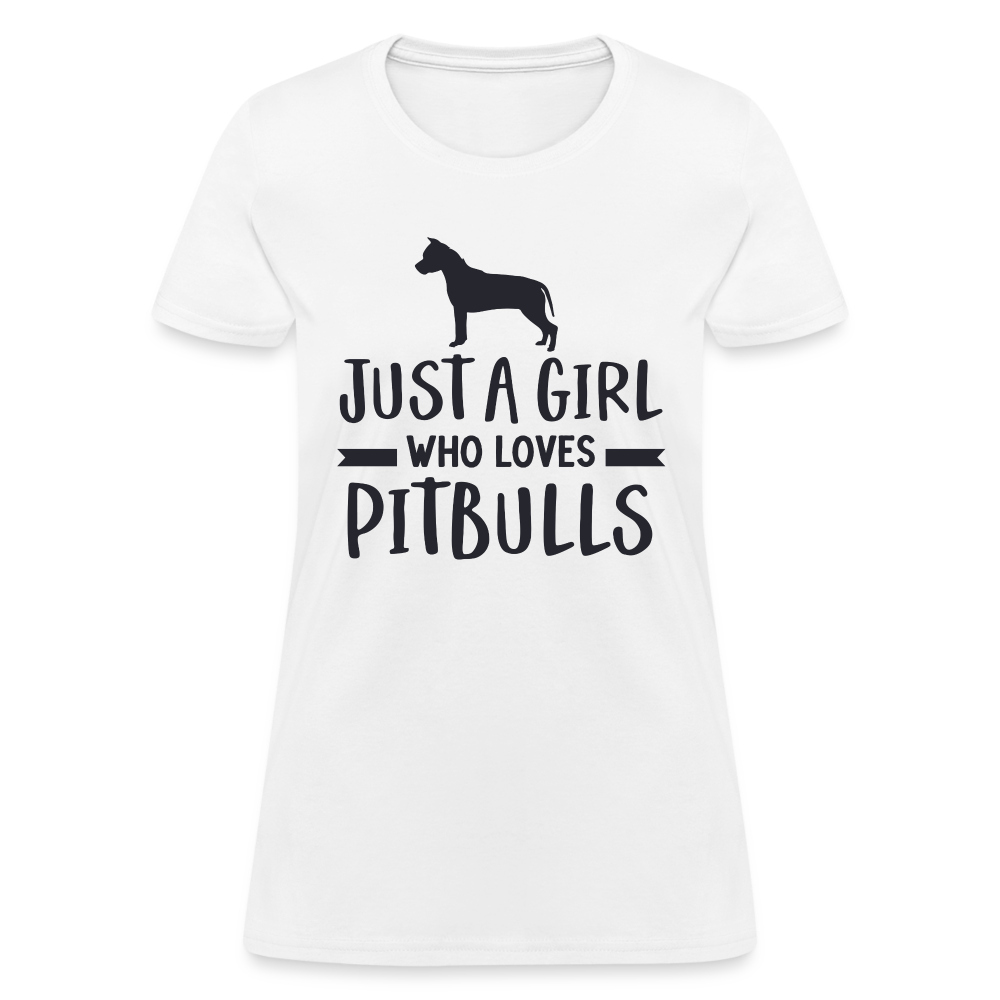 Just a Girl Who Loves Pitbulls T-Shirt - white