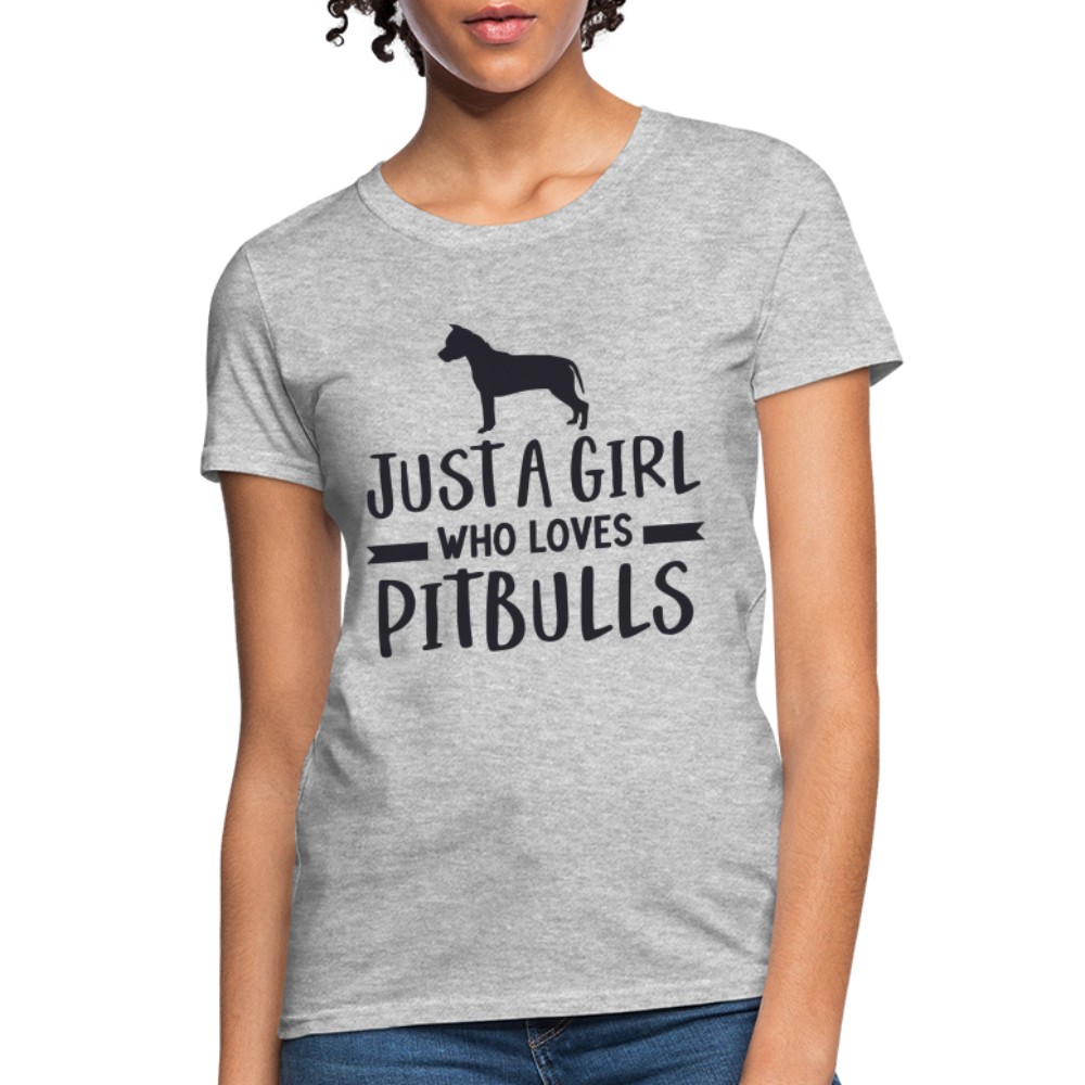 Just a Girl Who Loves Pitbulls T-Shirt - heather gray